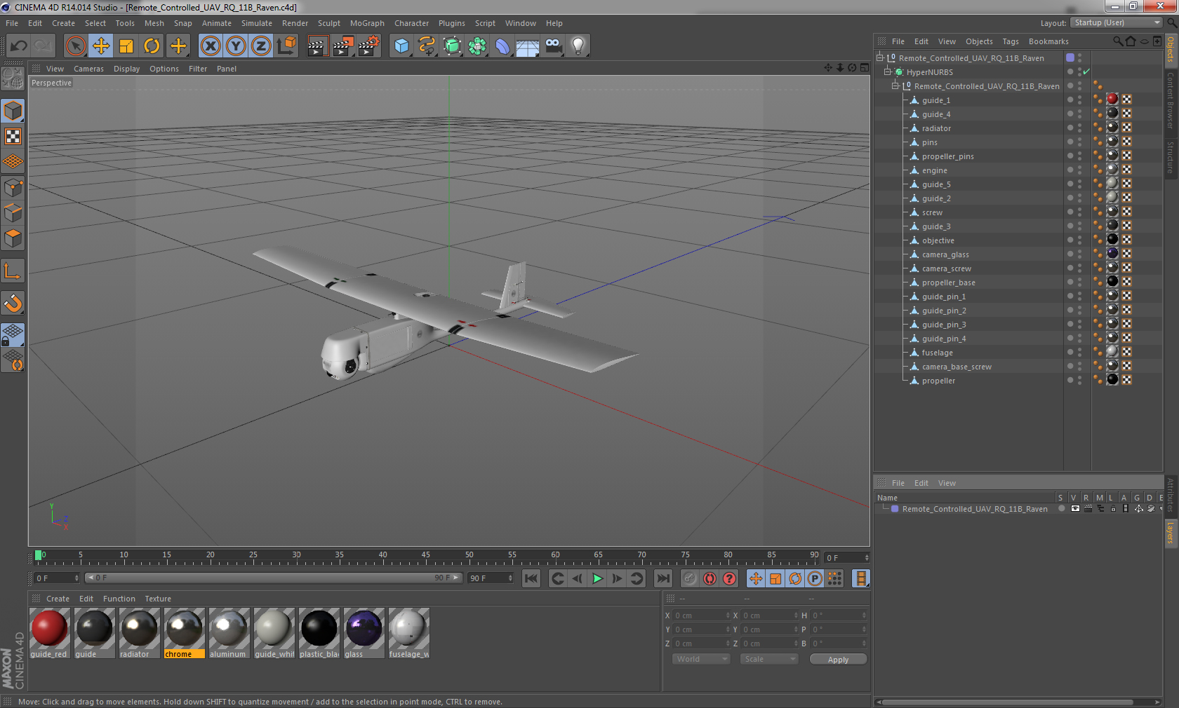 Remote Controlled UAV RQ 11B Raven 3D model