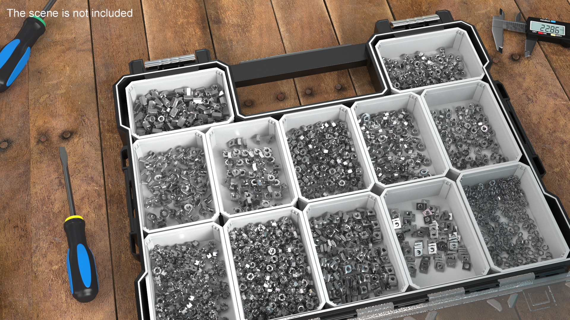 Chromed Steel Nuts Kit 3D