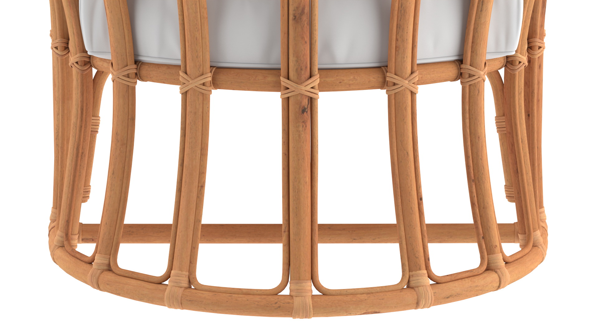 Vintage Rattan Armchair with Cushions 3D