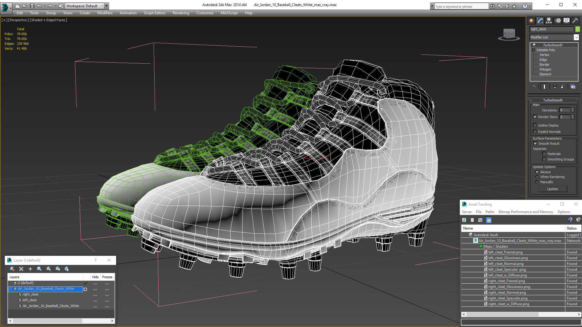 3D model Air Jordan 10 Baseball Cleats White