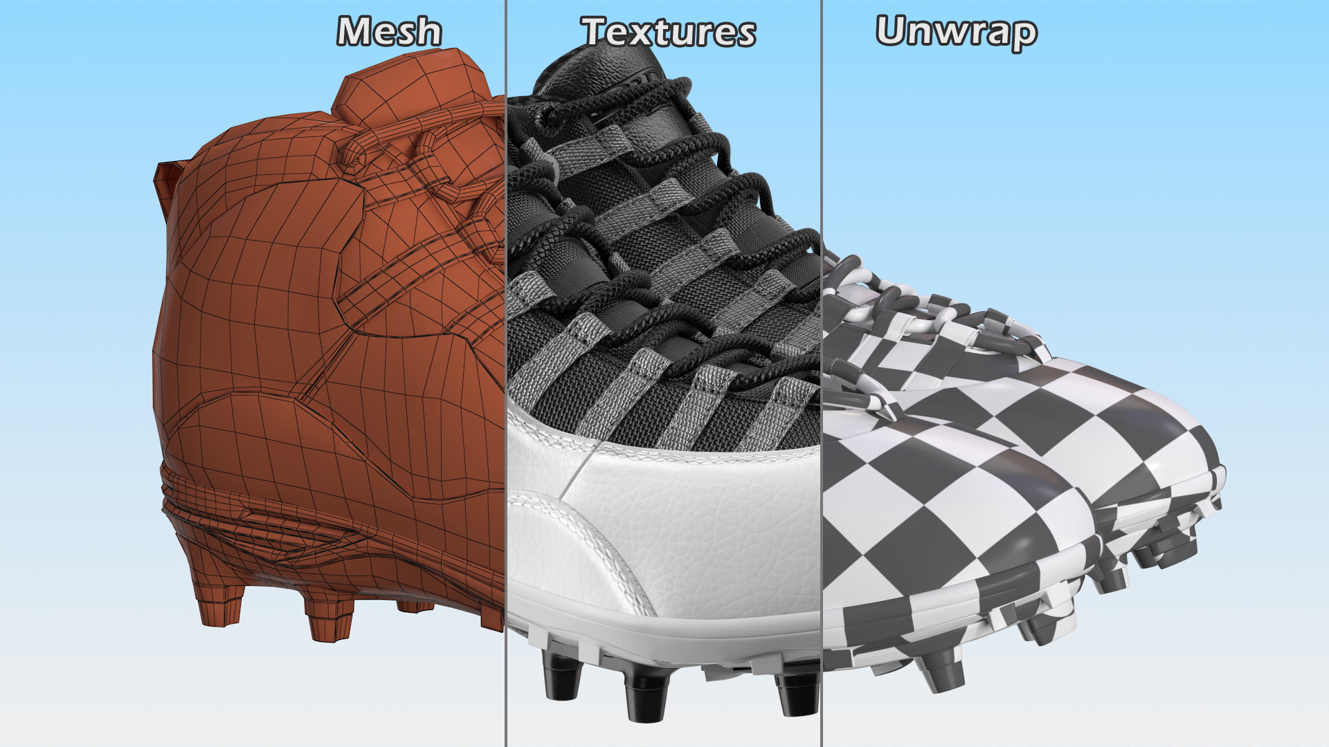 3D model Air Jordan 10 Baseball Cleats White