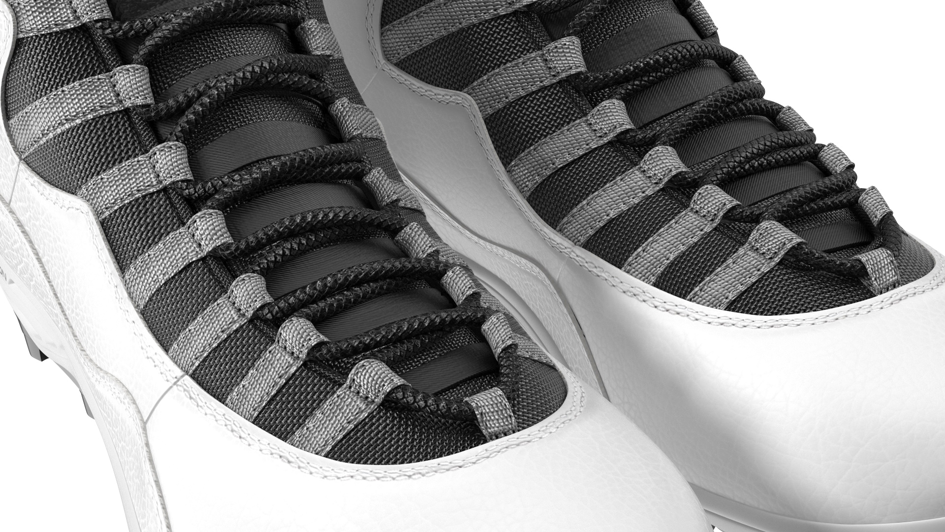 3D model Air Jordan 10 Baseball Cleats White