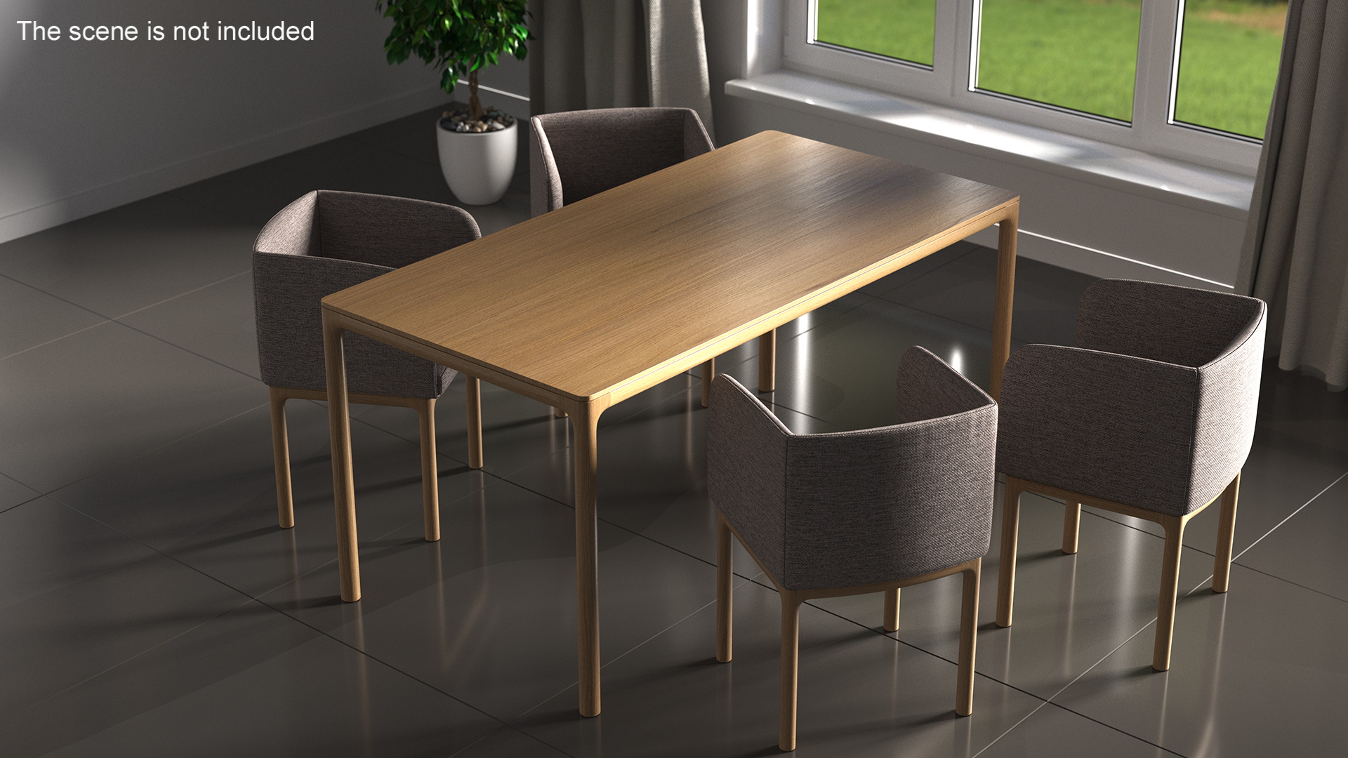 3D model Minimalist Rectangular Dining Table