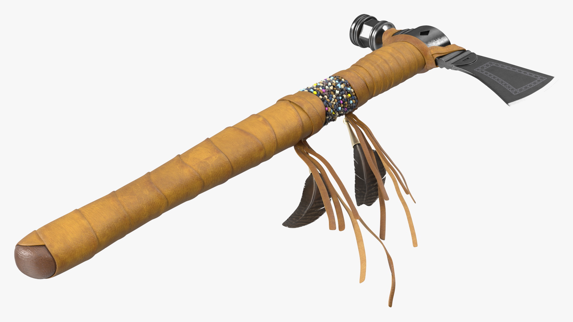 3D Native American Tomahawk Light Leather model