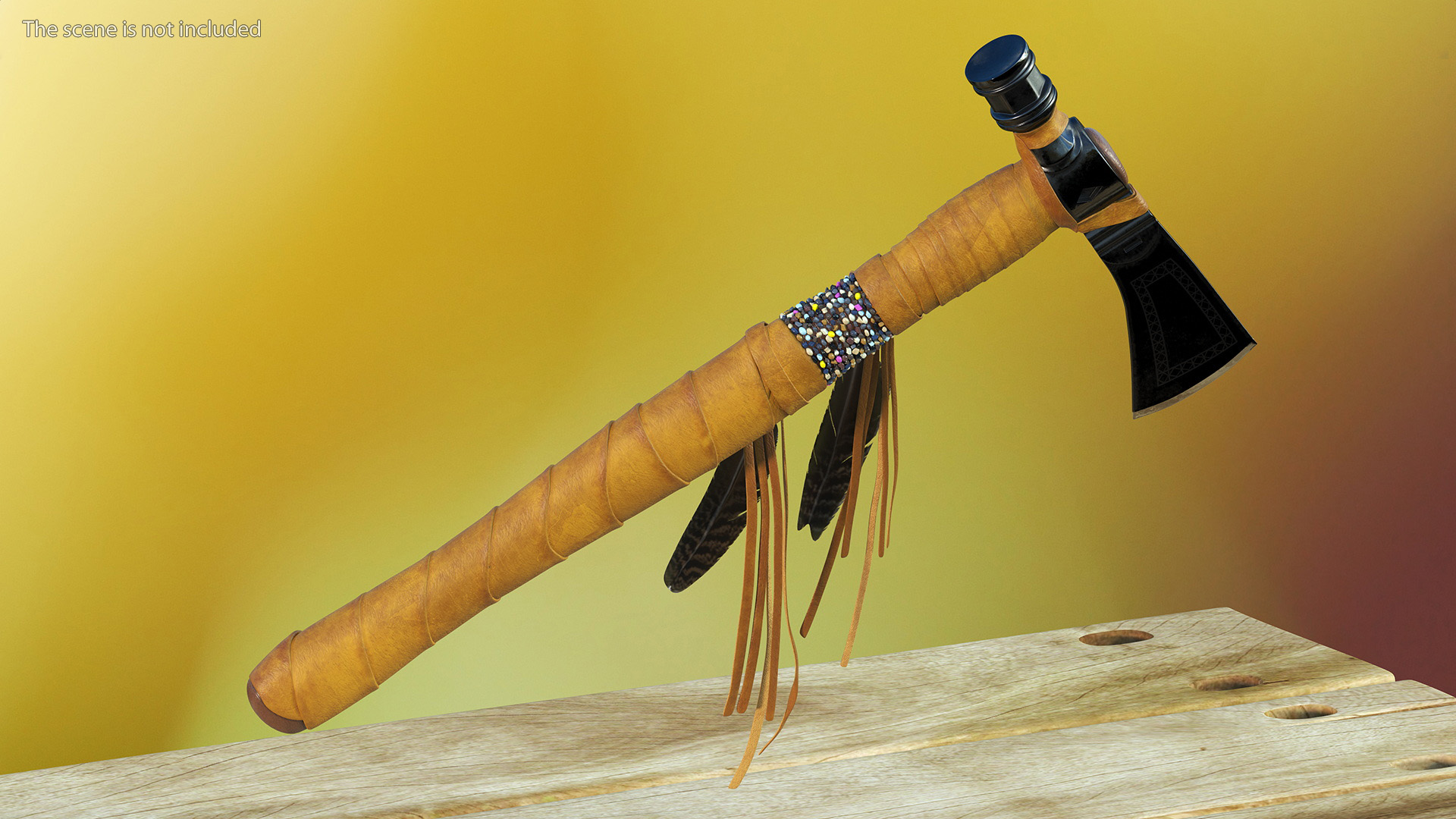 3D Native American Tomahawk Light Leather model