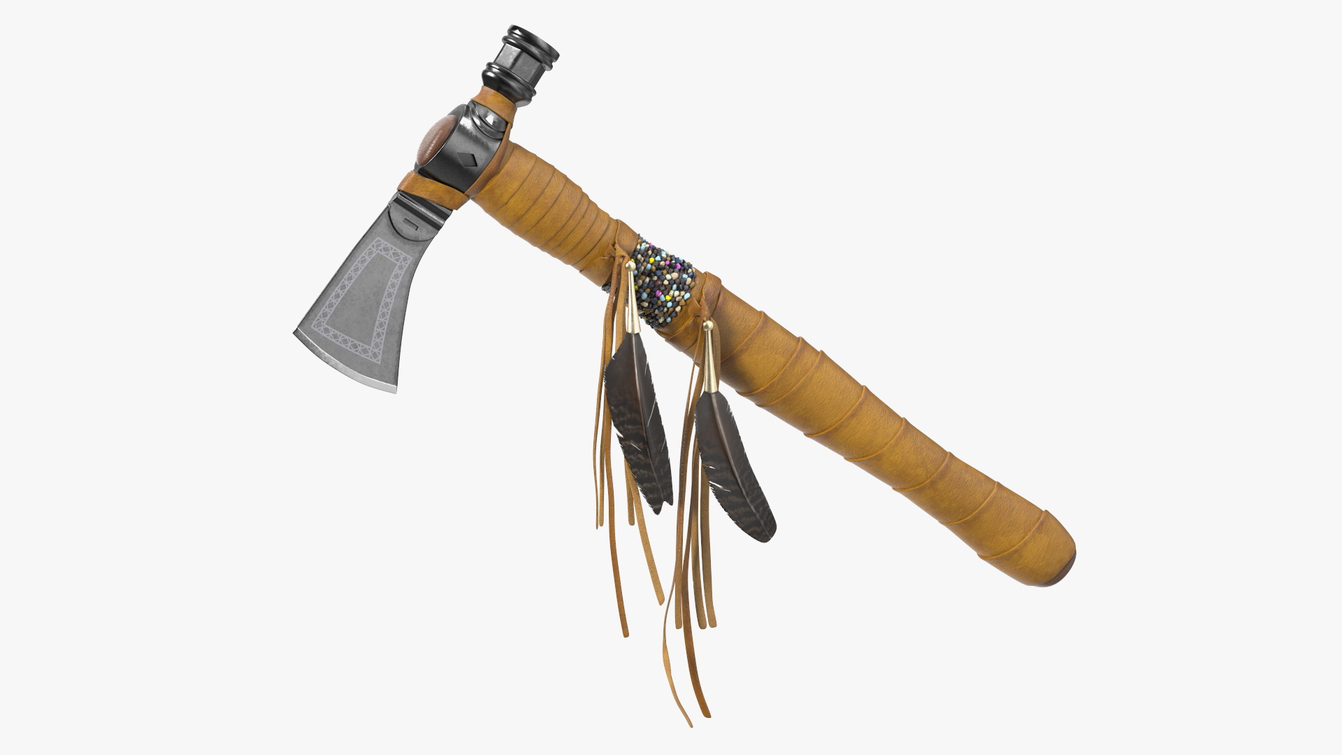 3D Native American Tomahawk Light Leather model