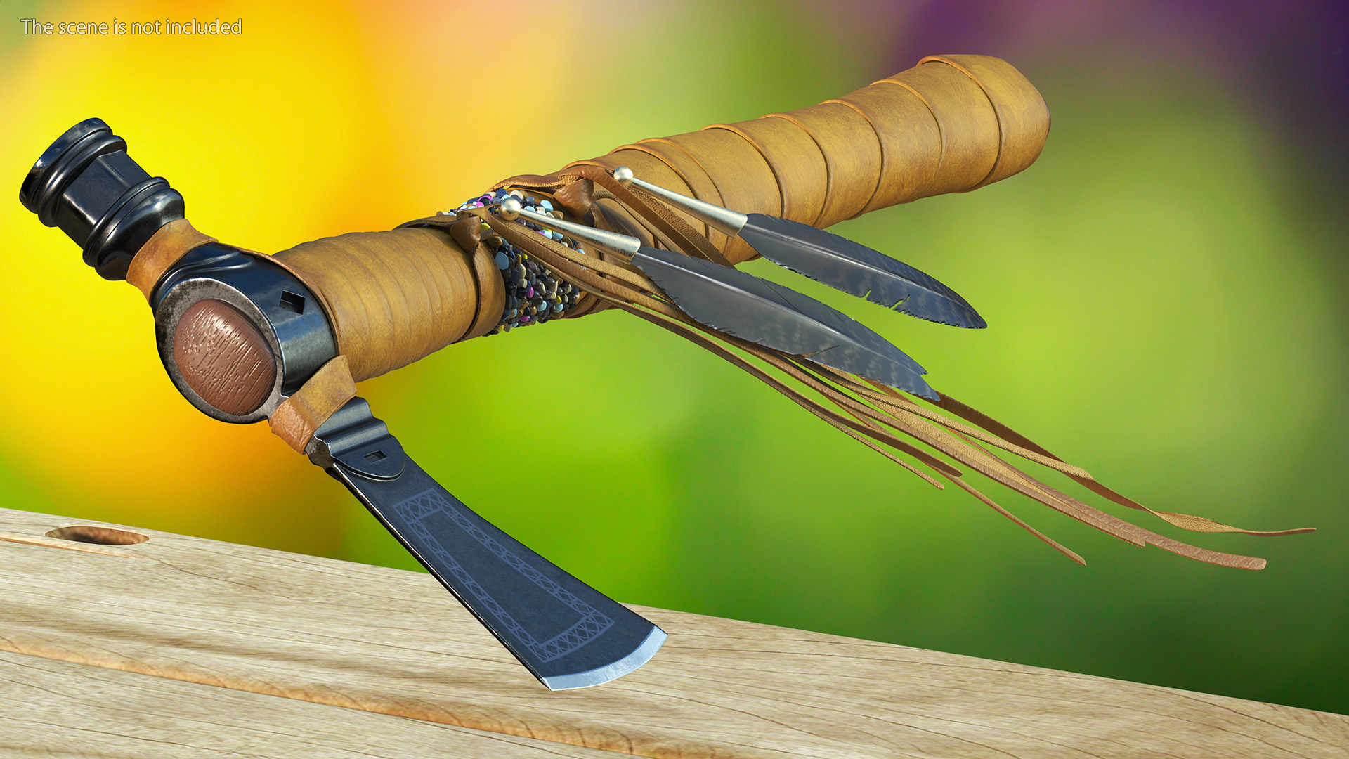3D Native American Tomahawk Light Leather model