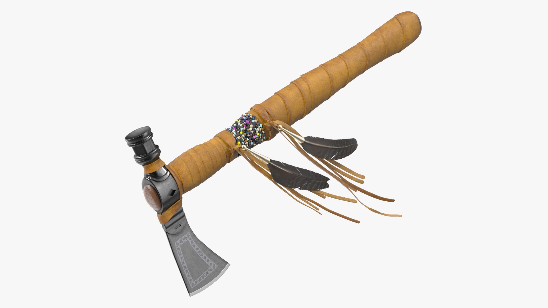 3D Native American Tomahawk Light Leather model