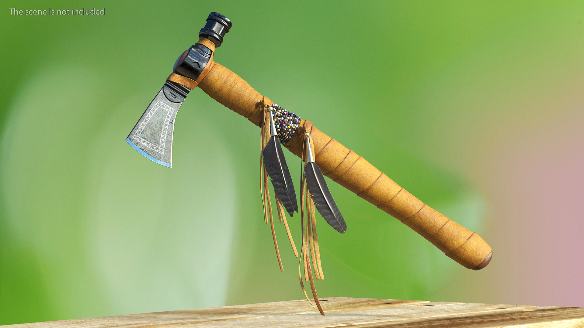 3D Native American Tomahawk Light Leather model