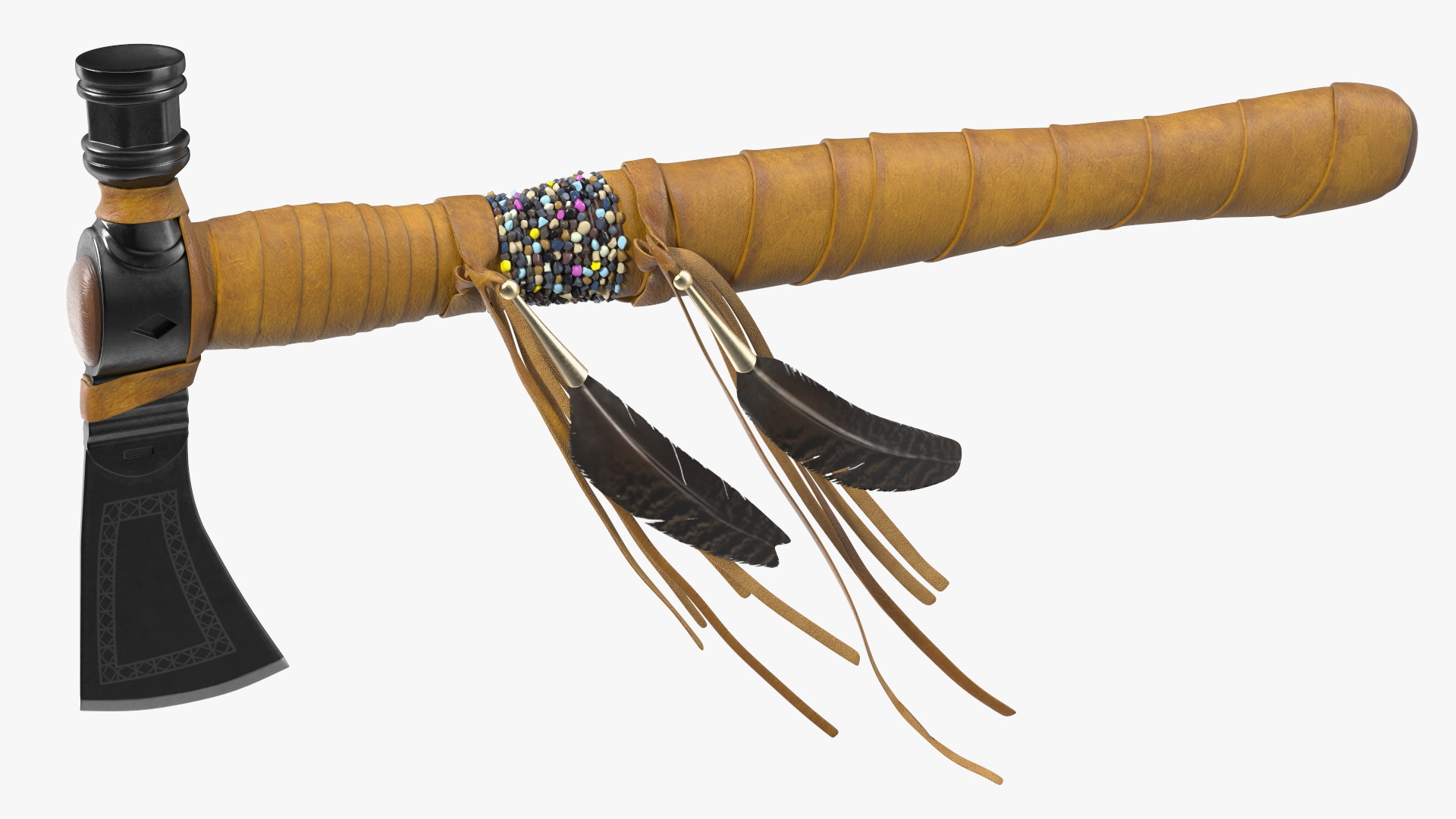 3D Native American Tomahawk Light Leather model