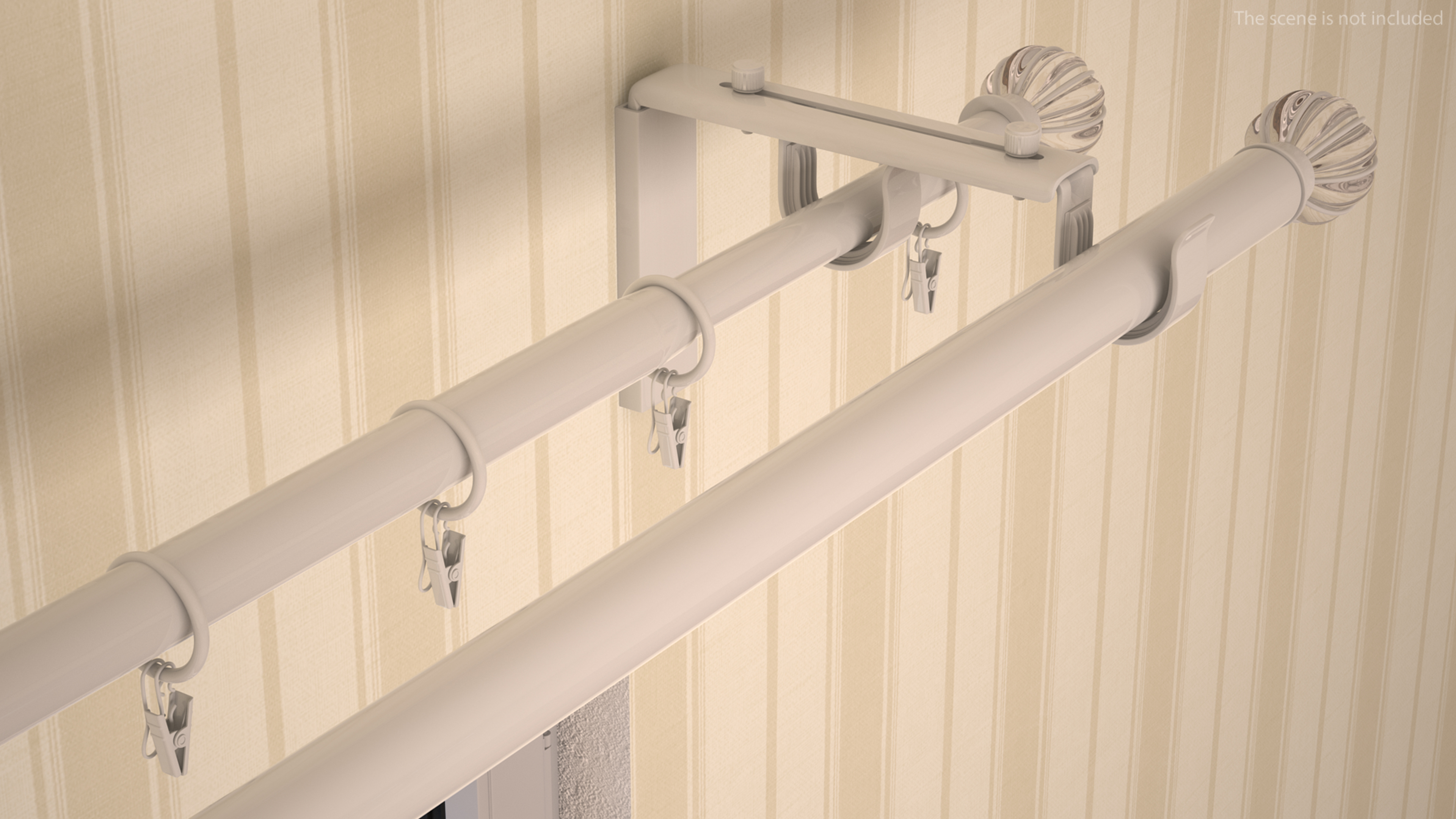 3D White Curtain Rods model