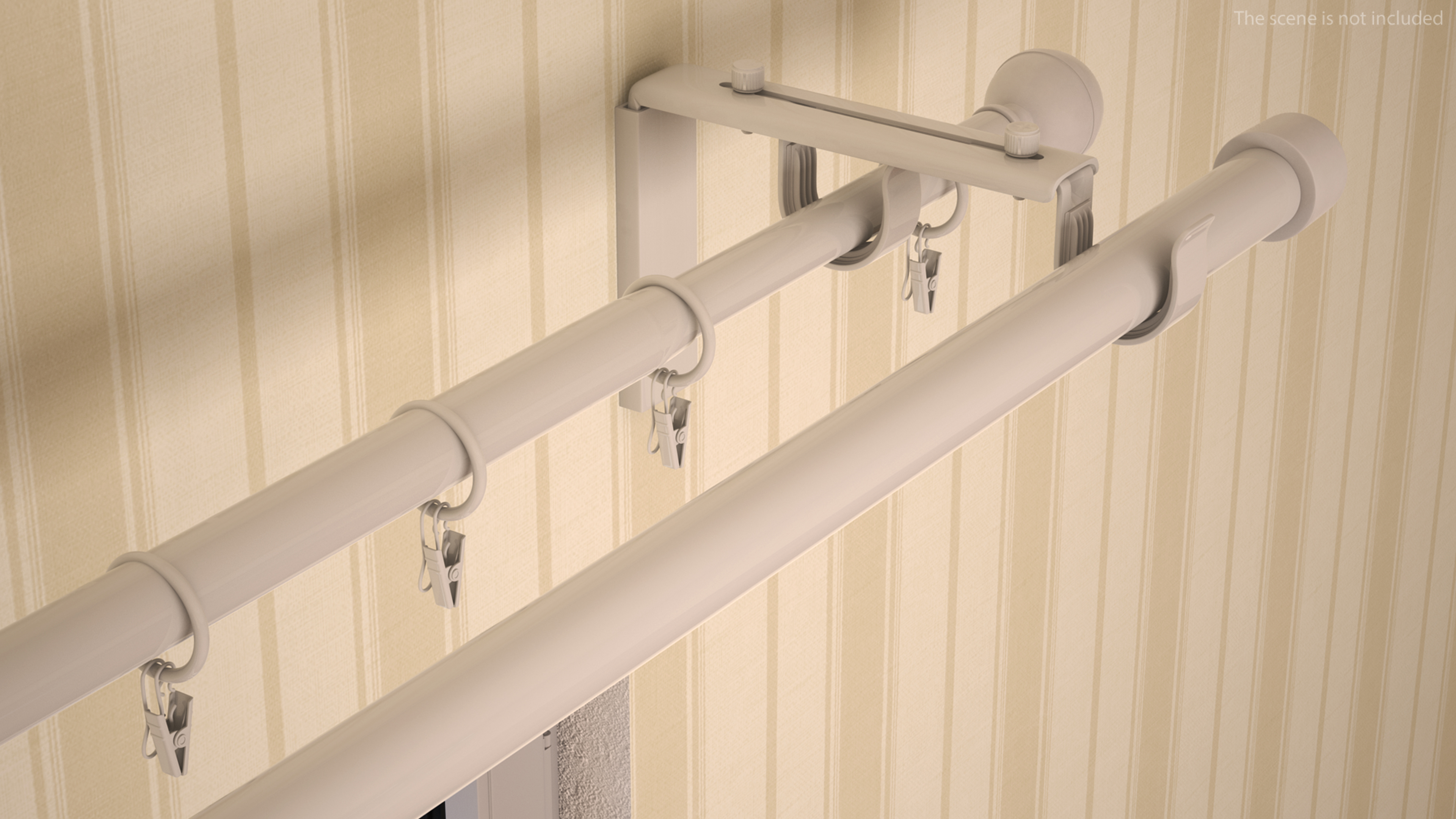 3D White Curtain Rods model