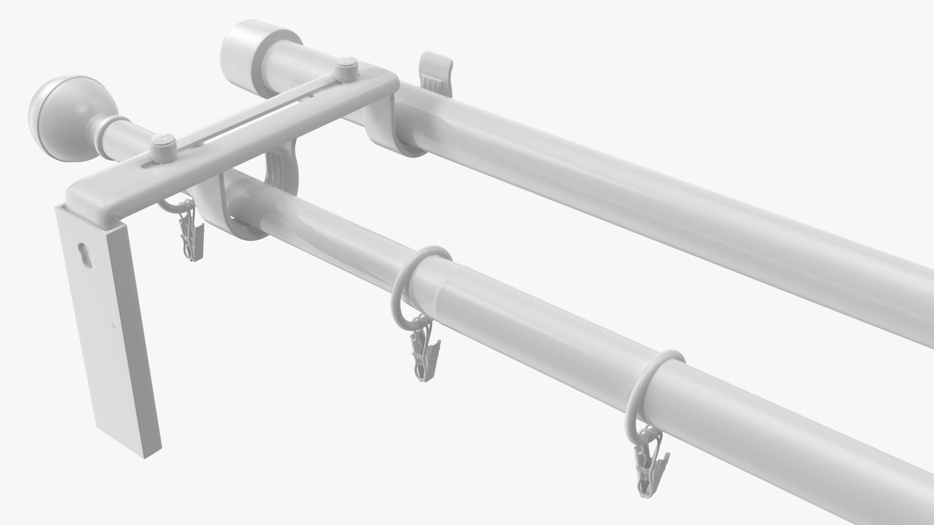 3D White Curtain Rods model
