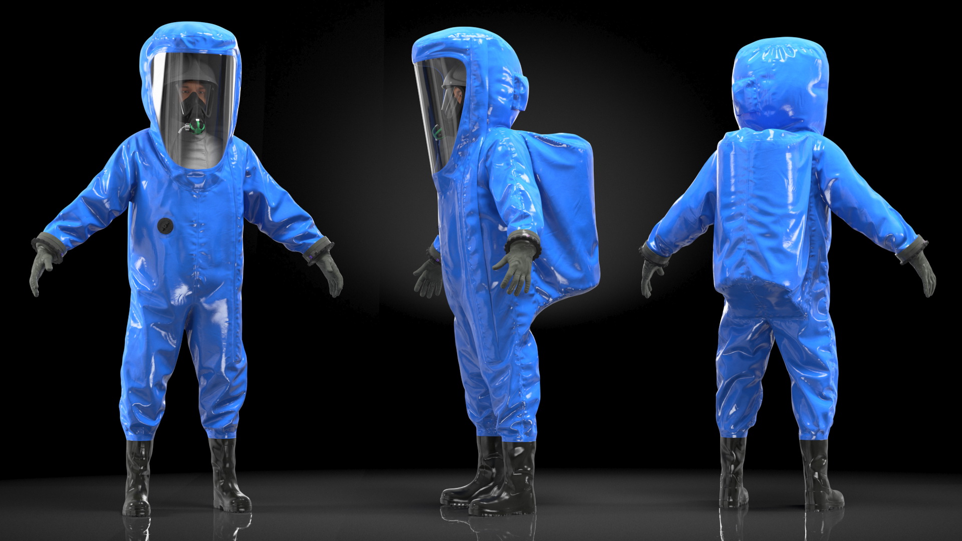 3D Fully Encapsulating Chemical Protection Suit T-Pose