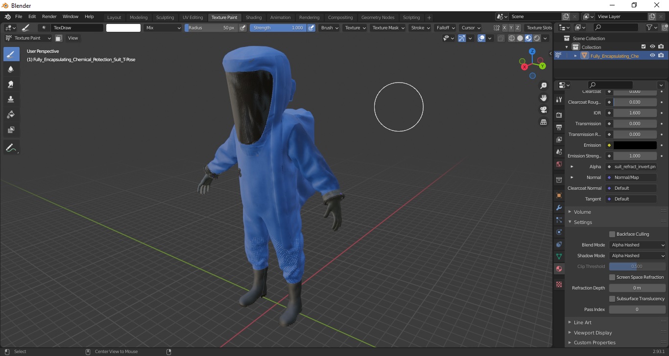 3D Fully Encapsulating Chemical Protection Suit T-Pose