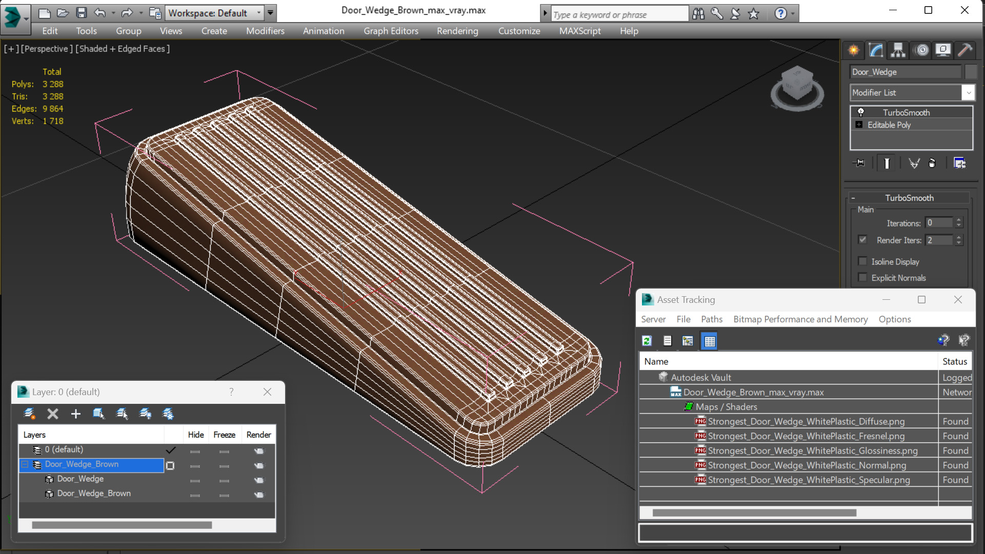 3D Door Wedge Brown