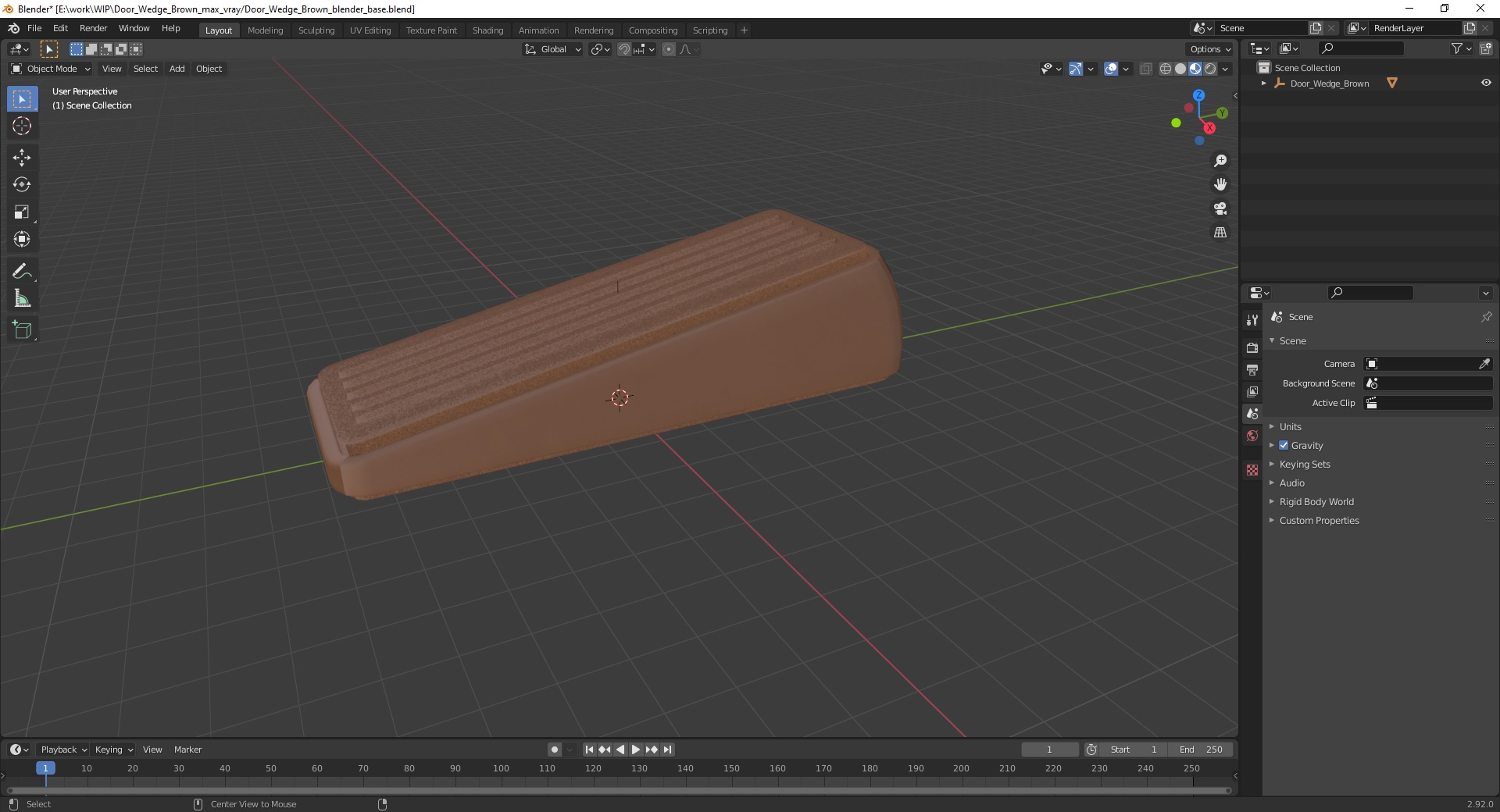3D Door Wedge Brown