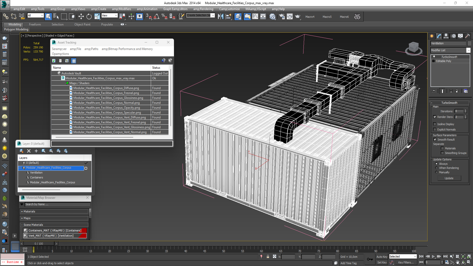 3D Modular Healthcare Facilities Corpus
