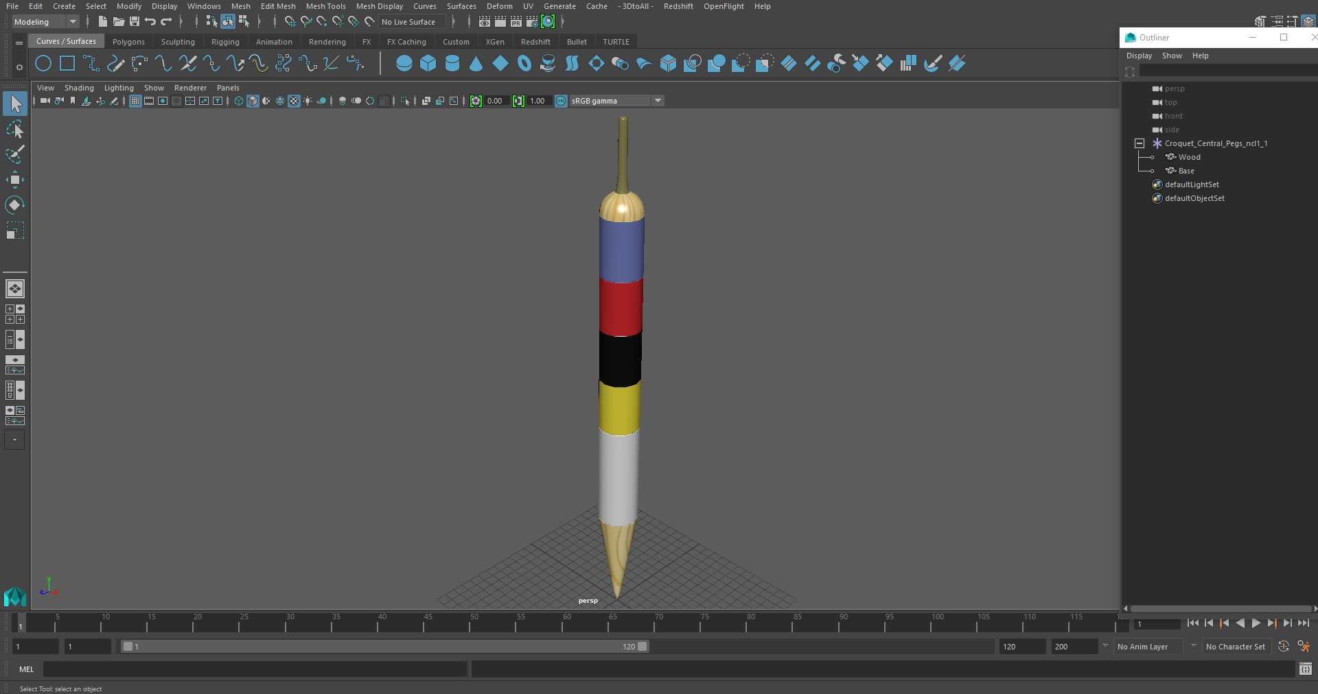 3D model Croquet Central Pegs