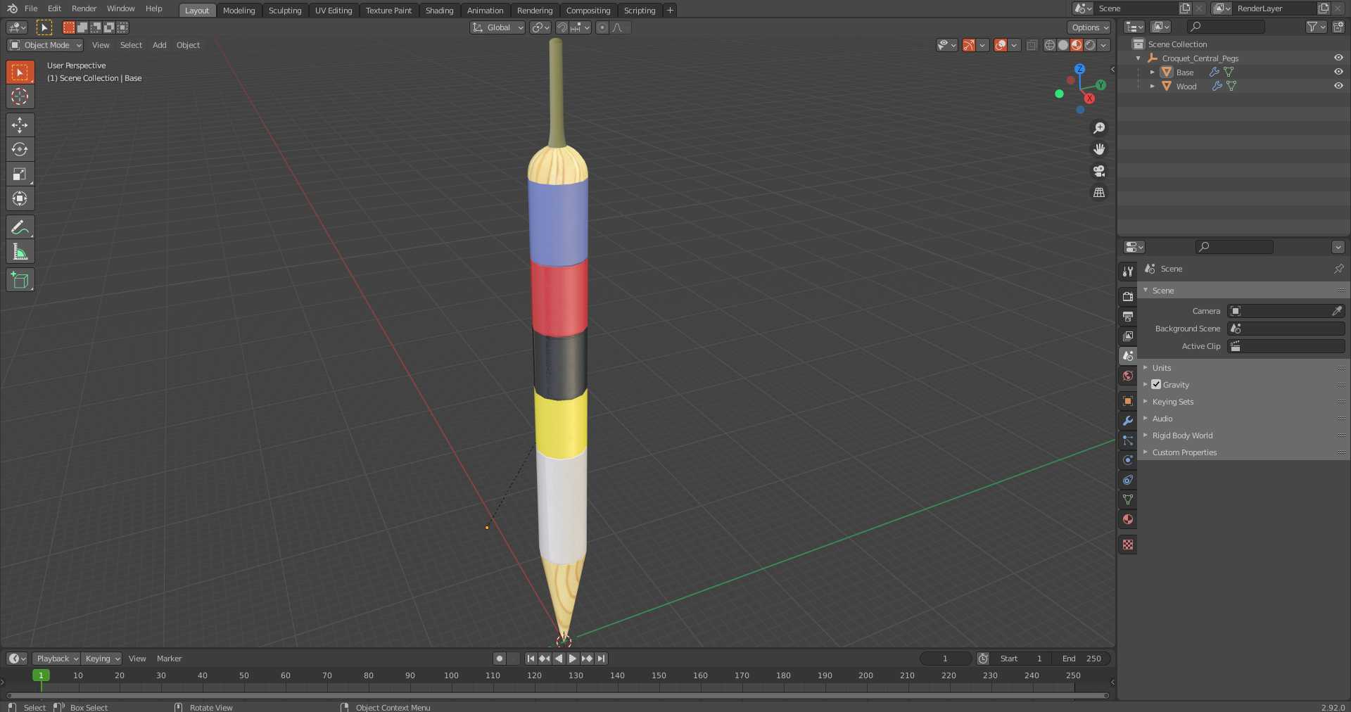 3D model Croquet Central Pegs