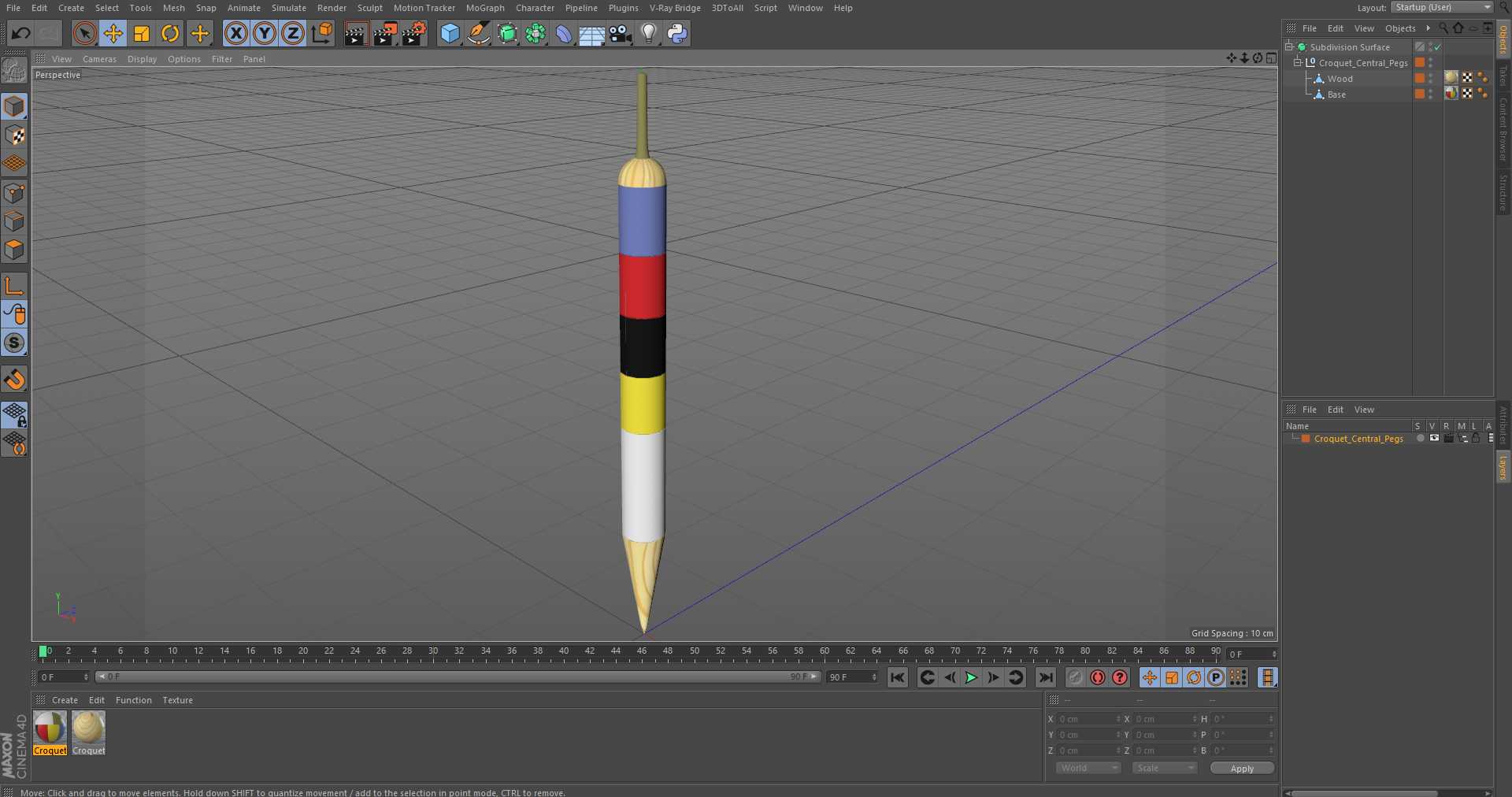 3D model Croquet Central Pegs