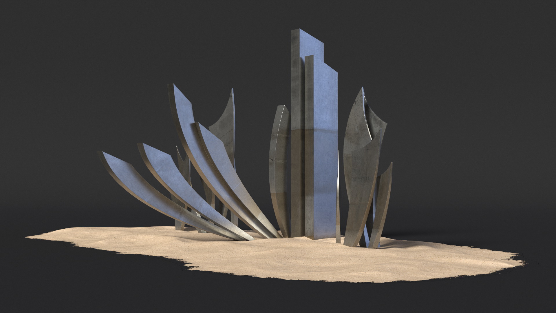 Les Braves Memorial on Sand 3D
