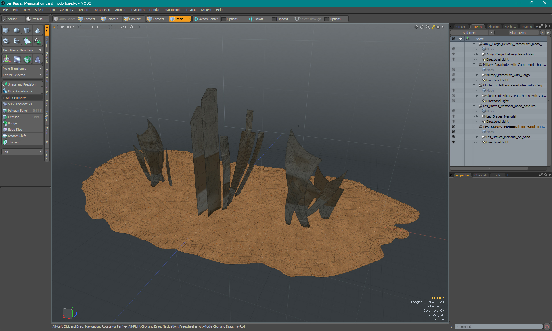 Les Braves Memorial on Sand 3D