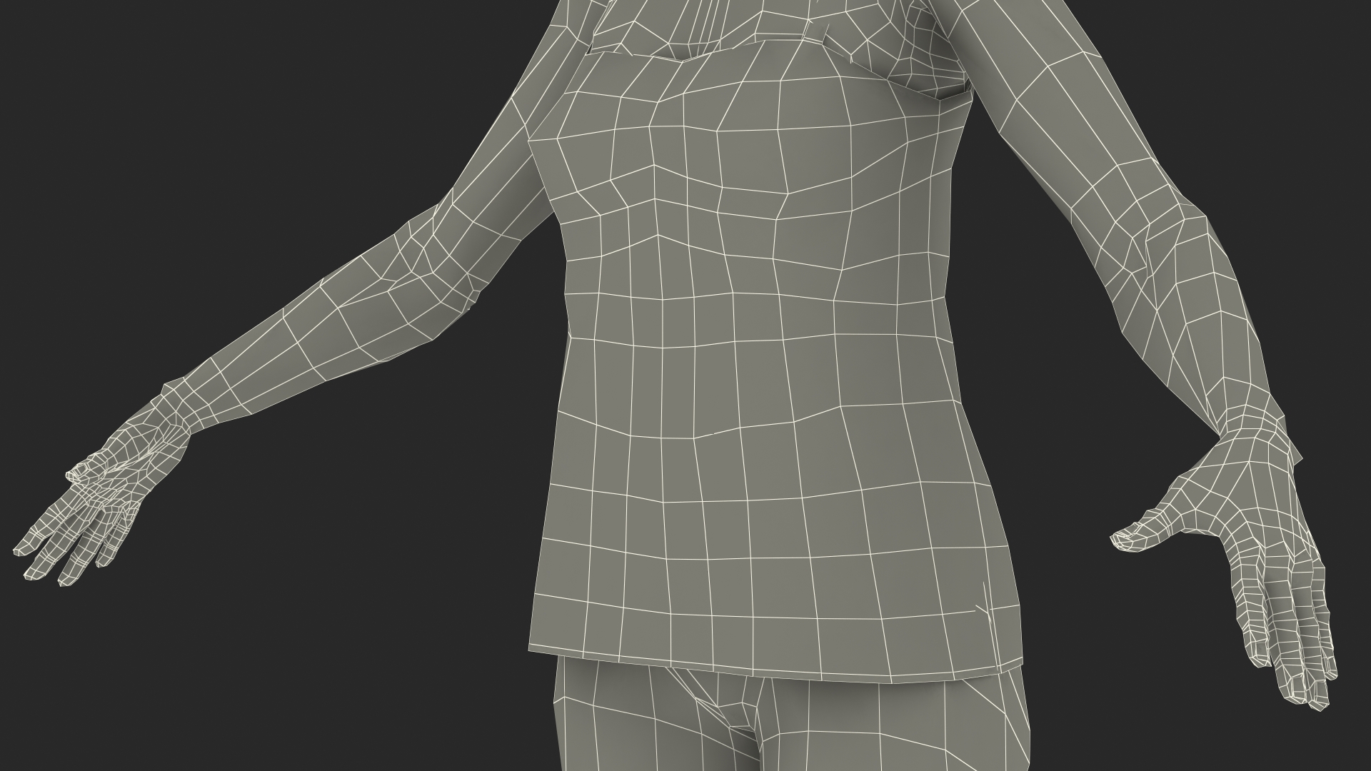 3D Asian Grandma Wearing Pajamas Rigged