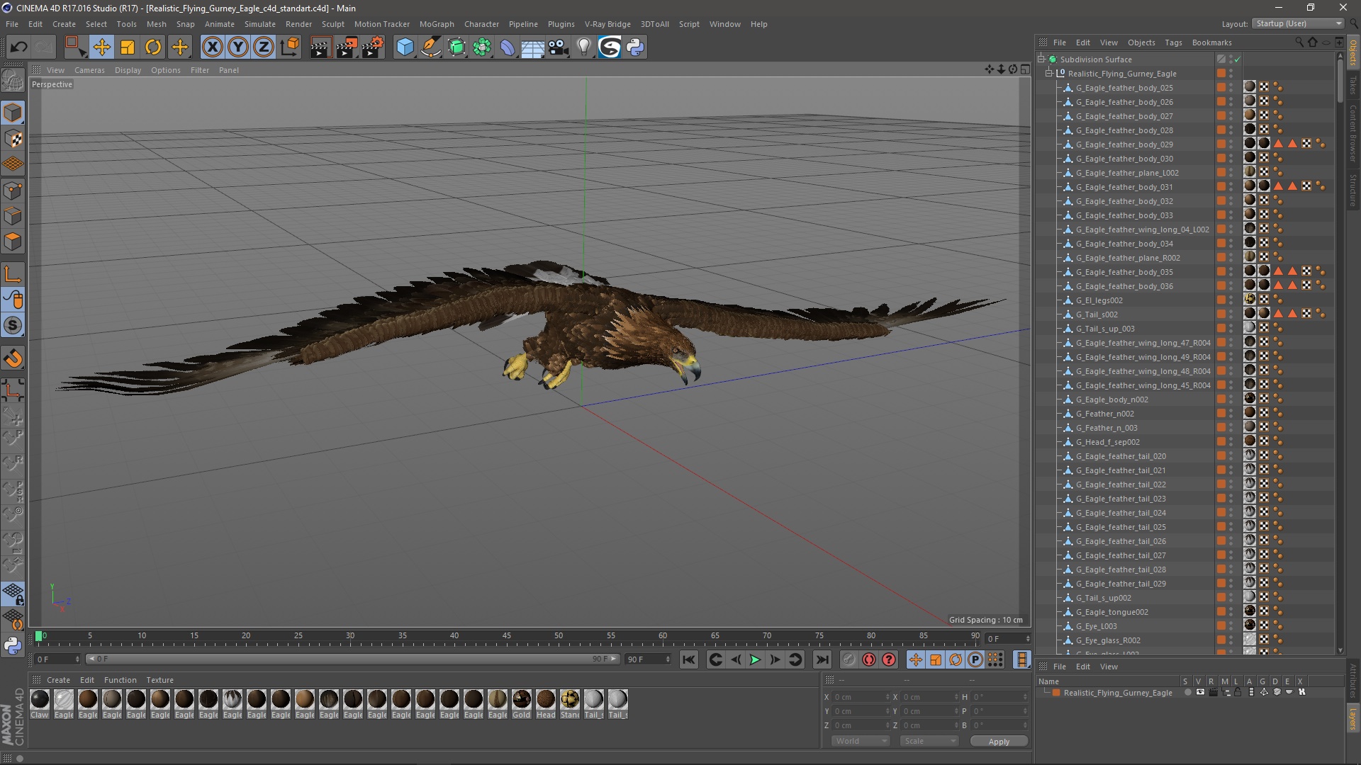 Realistic Flying Gurney Eagle 3D model