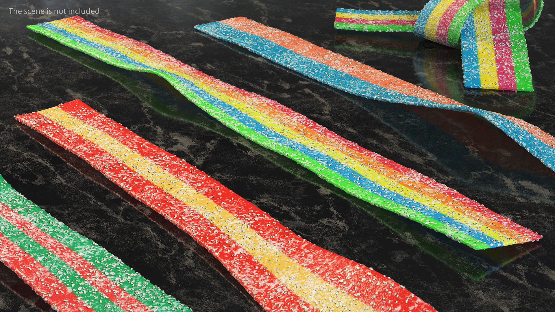 3D Multicolor Sugar Coated Licorice Candy Belt model