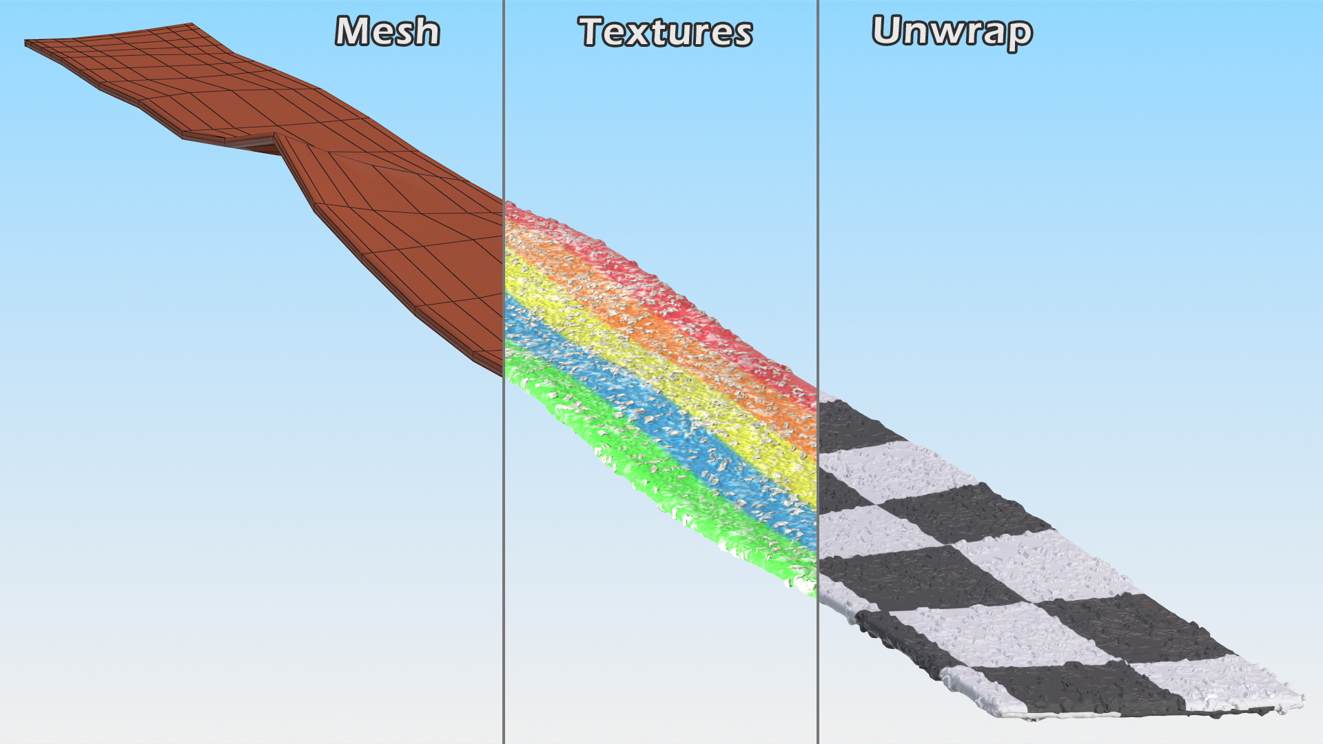 3D Multicolor Sugar Coated Licorice Candy Belt model