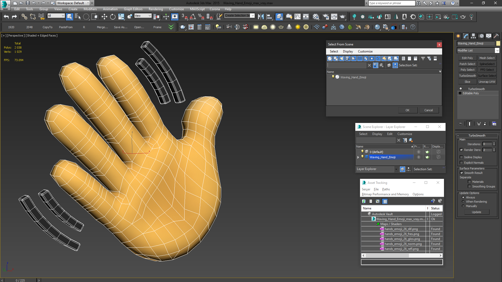 Waving Hand Emoji 3D