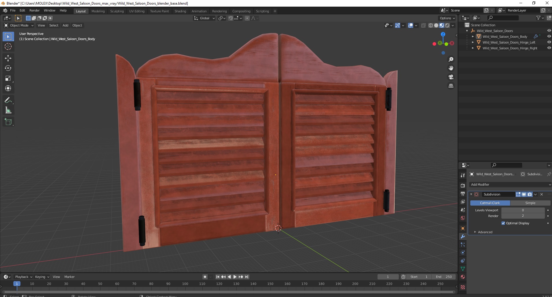 Wild West Saloon Doors 3D