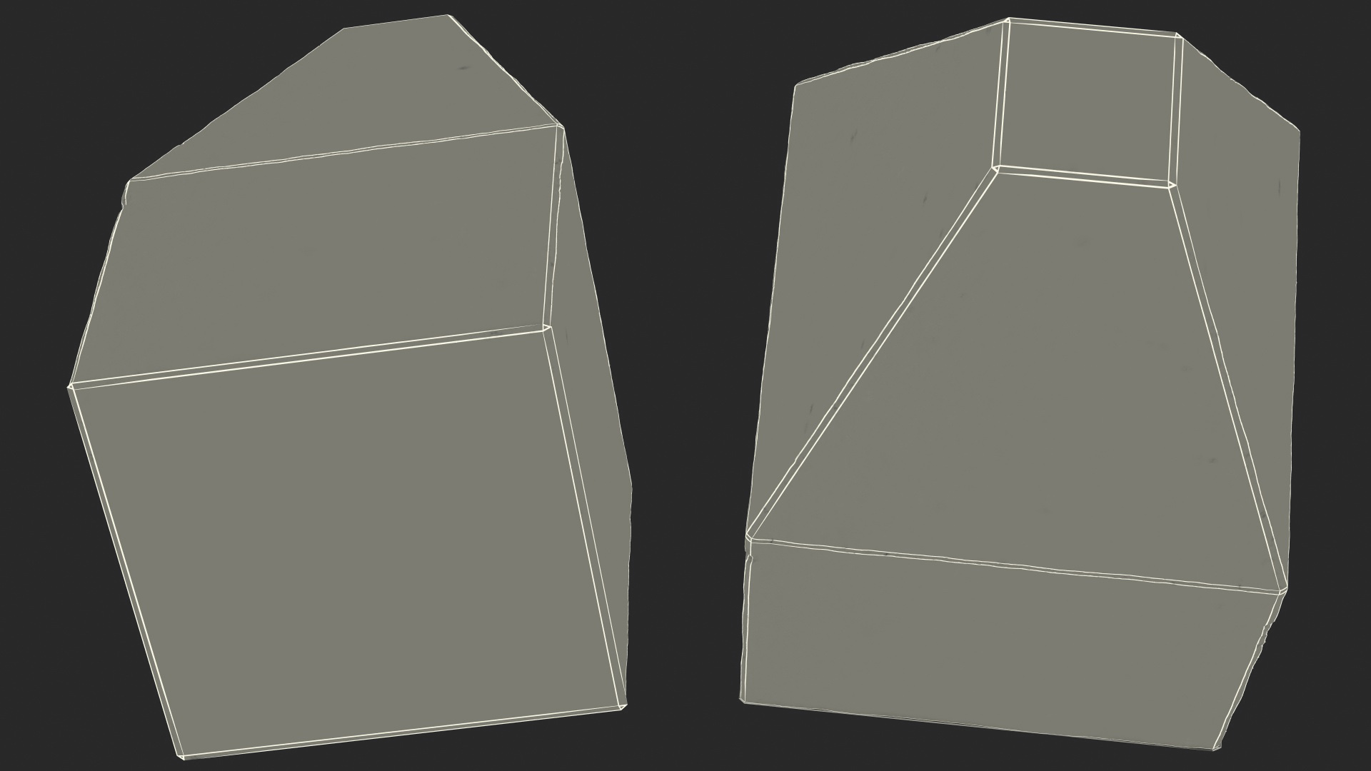 Concrete Dragon Teeth Tank Trap Mossy 3D