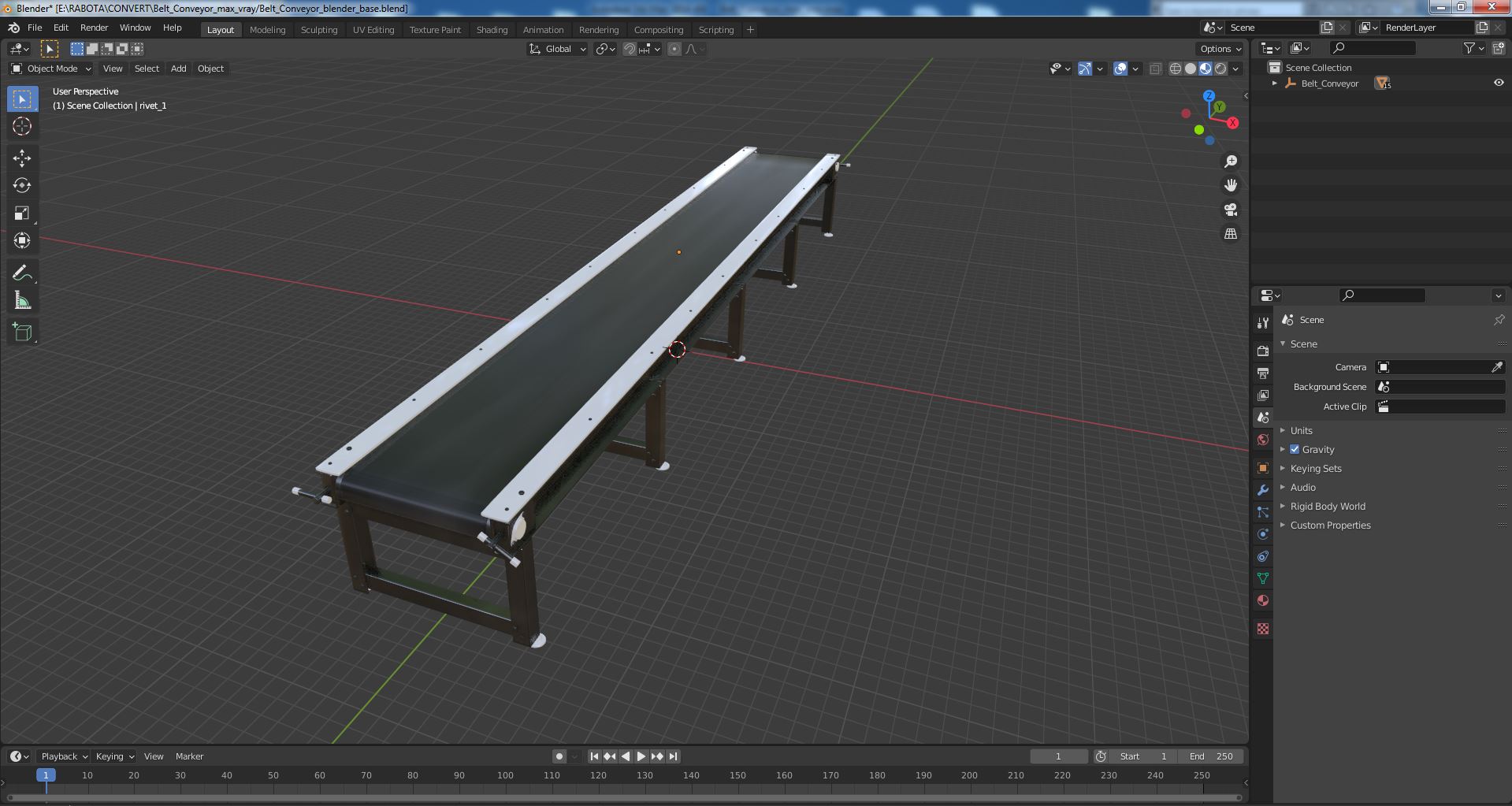 3D Belt Conveyor model