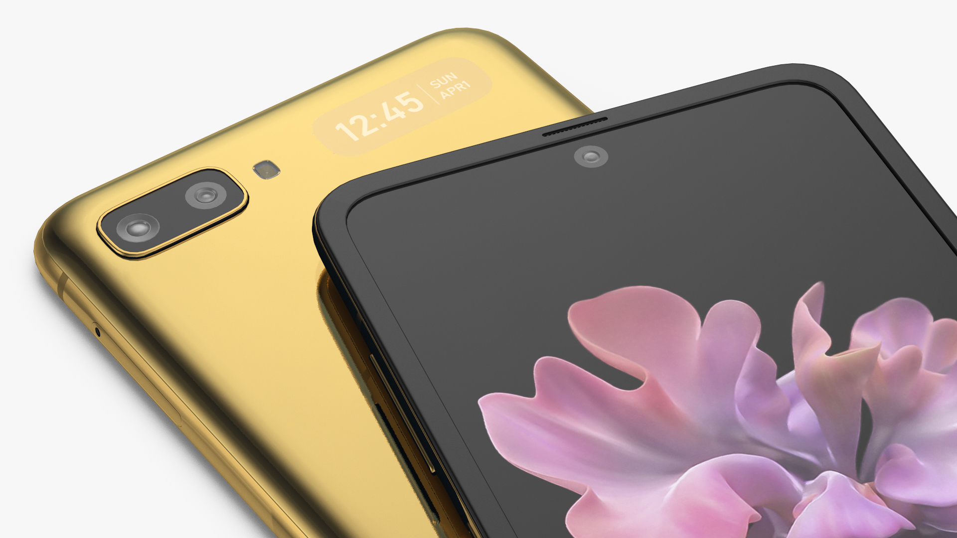 3D model Samsung Galaxy Z Flip Mirror Gold Rigged