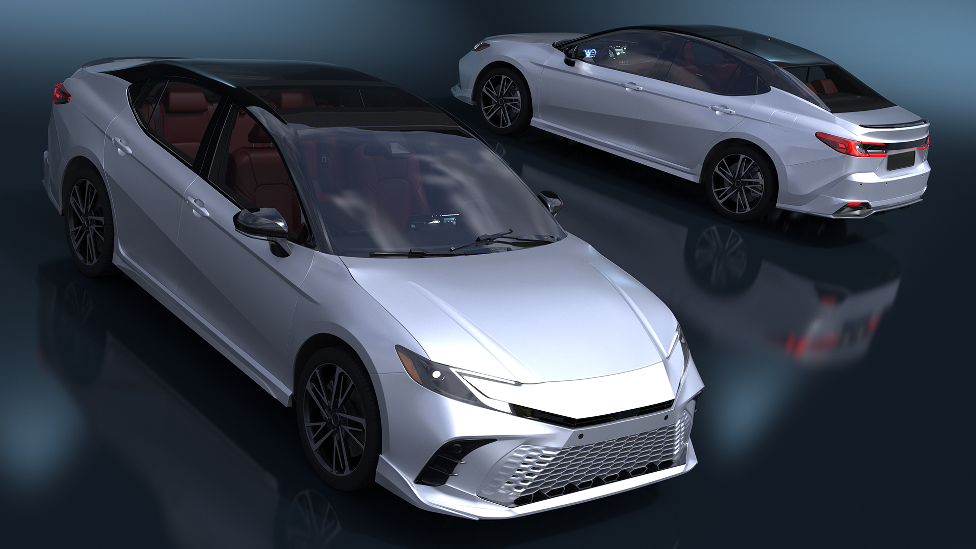 3D 2025 Sedan White