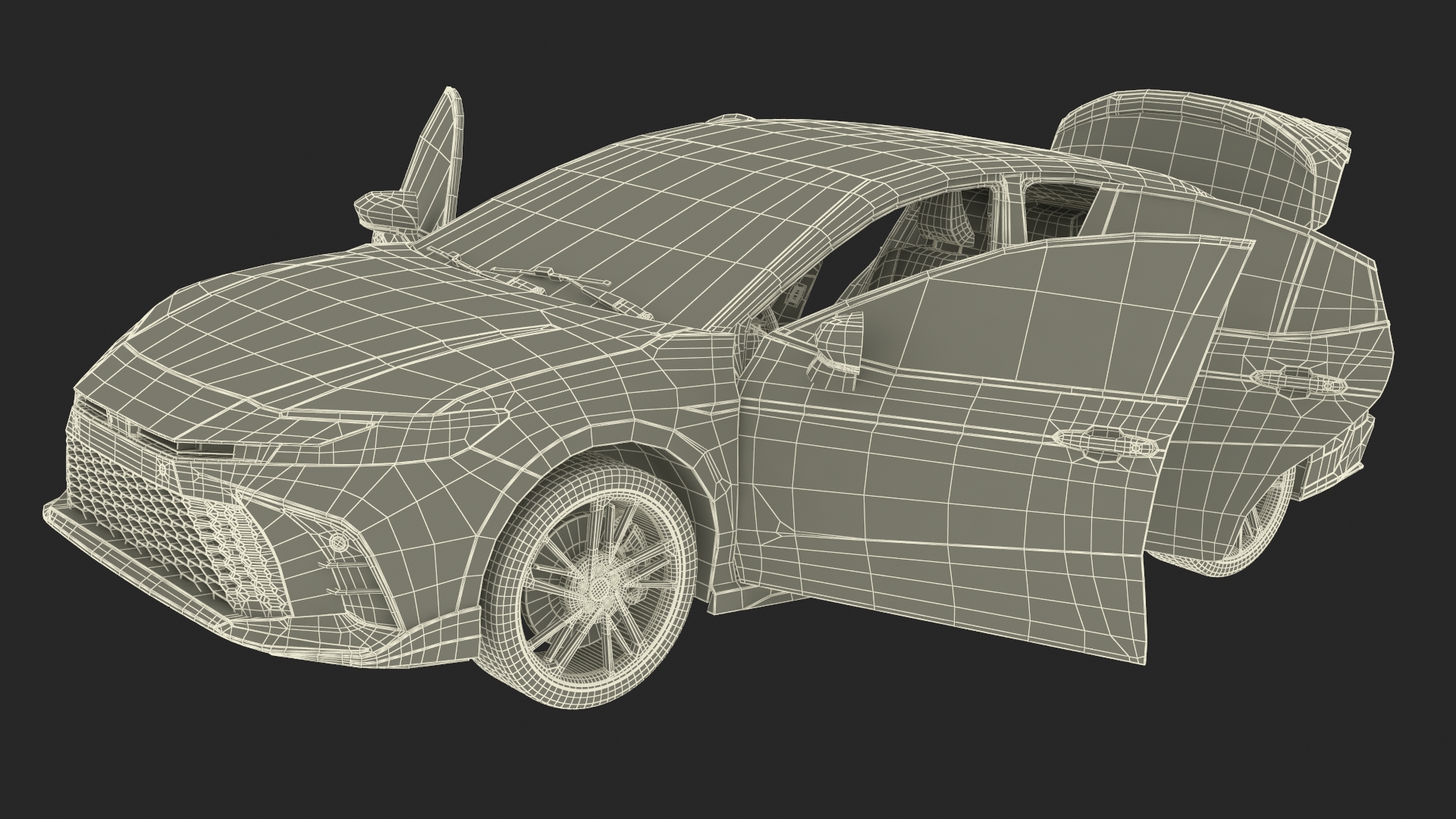 3D 2025 Sedan White