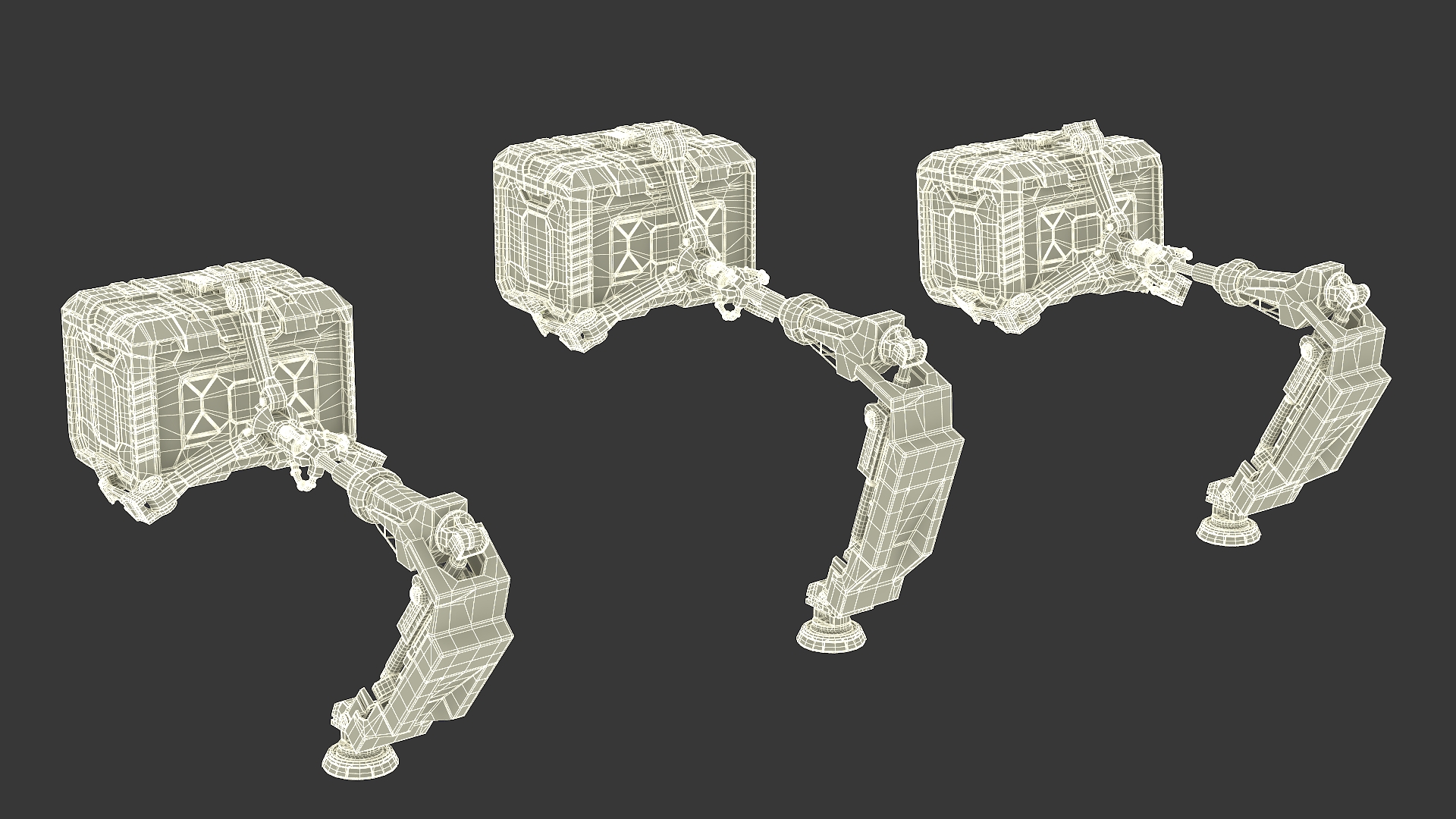 3D model Futuristic Mechanical Arms with Supply Crates