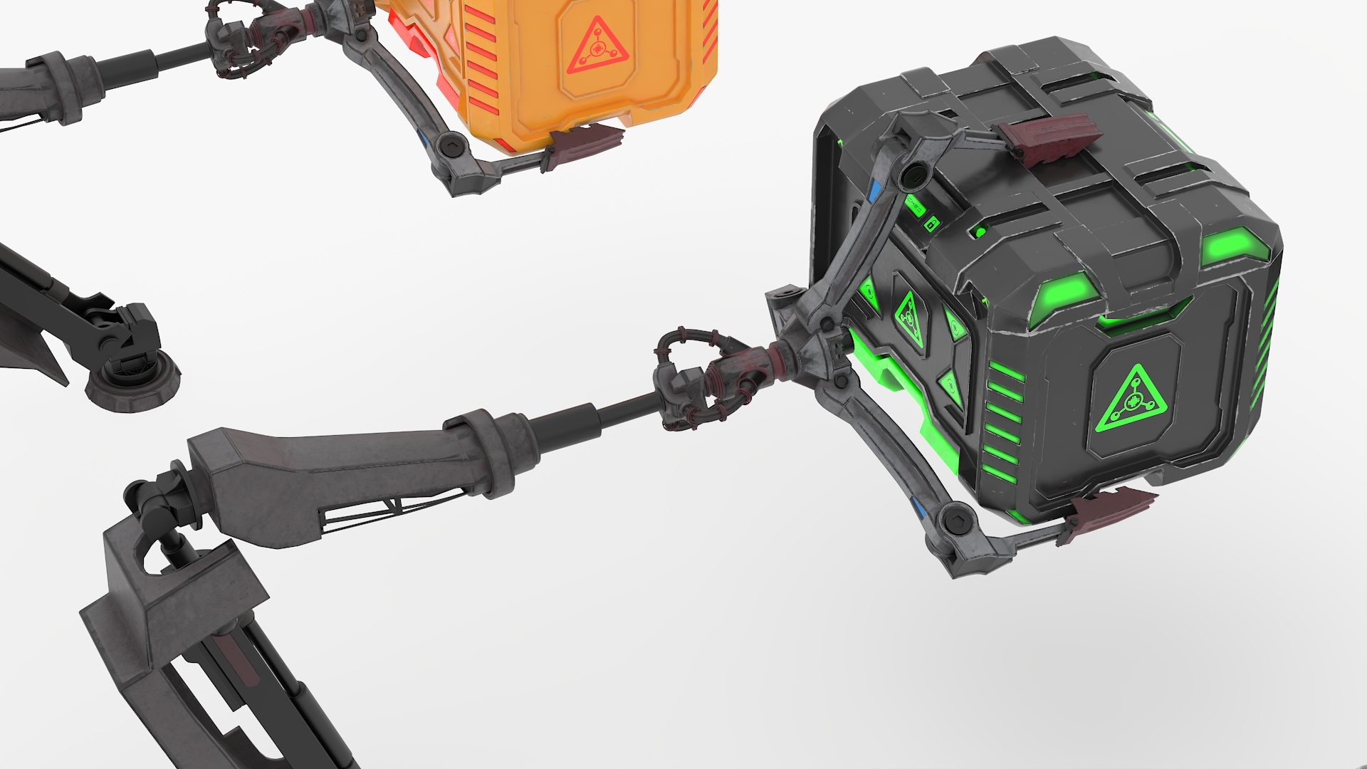 3D model Futuristic Mechanical Arms with Supply Crates