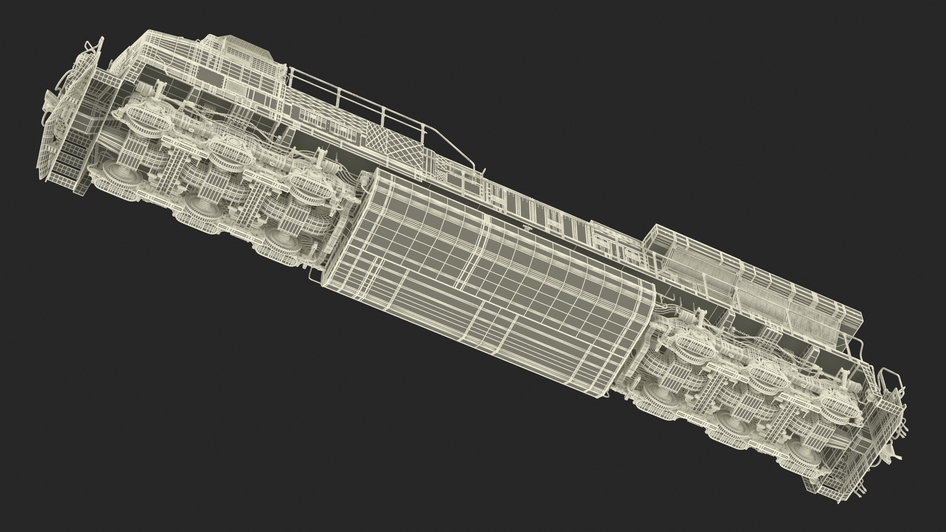3D Locomotive with Car Transporter Loaded model