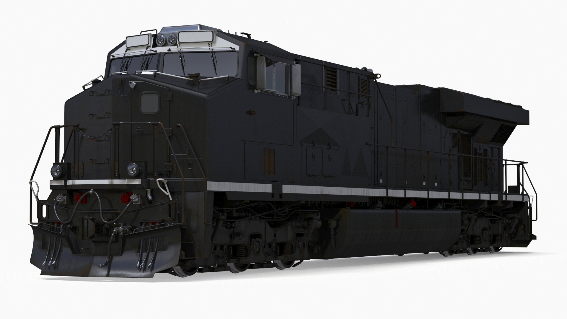 3D Locomotive with Car Transporter Loaded model