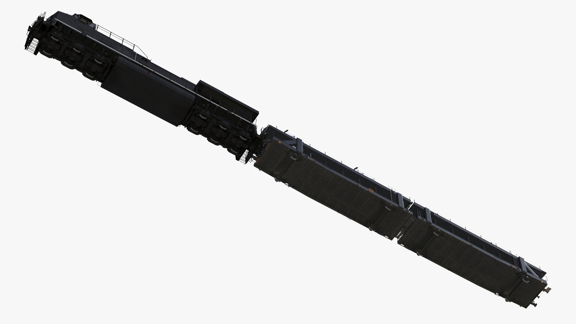 3D Locomotive with Car Transporter Loaded model