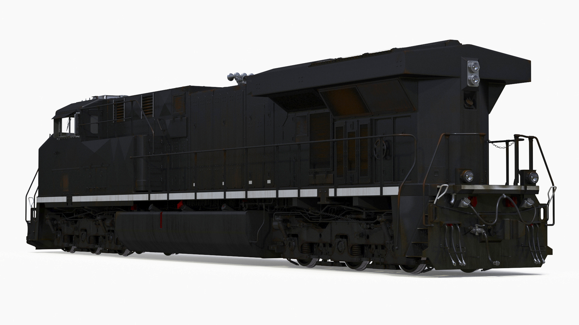 3D Locomotive with Car Transporter Loaded model