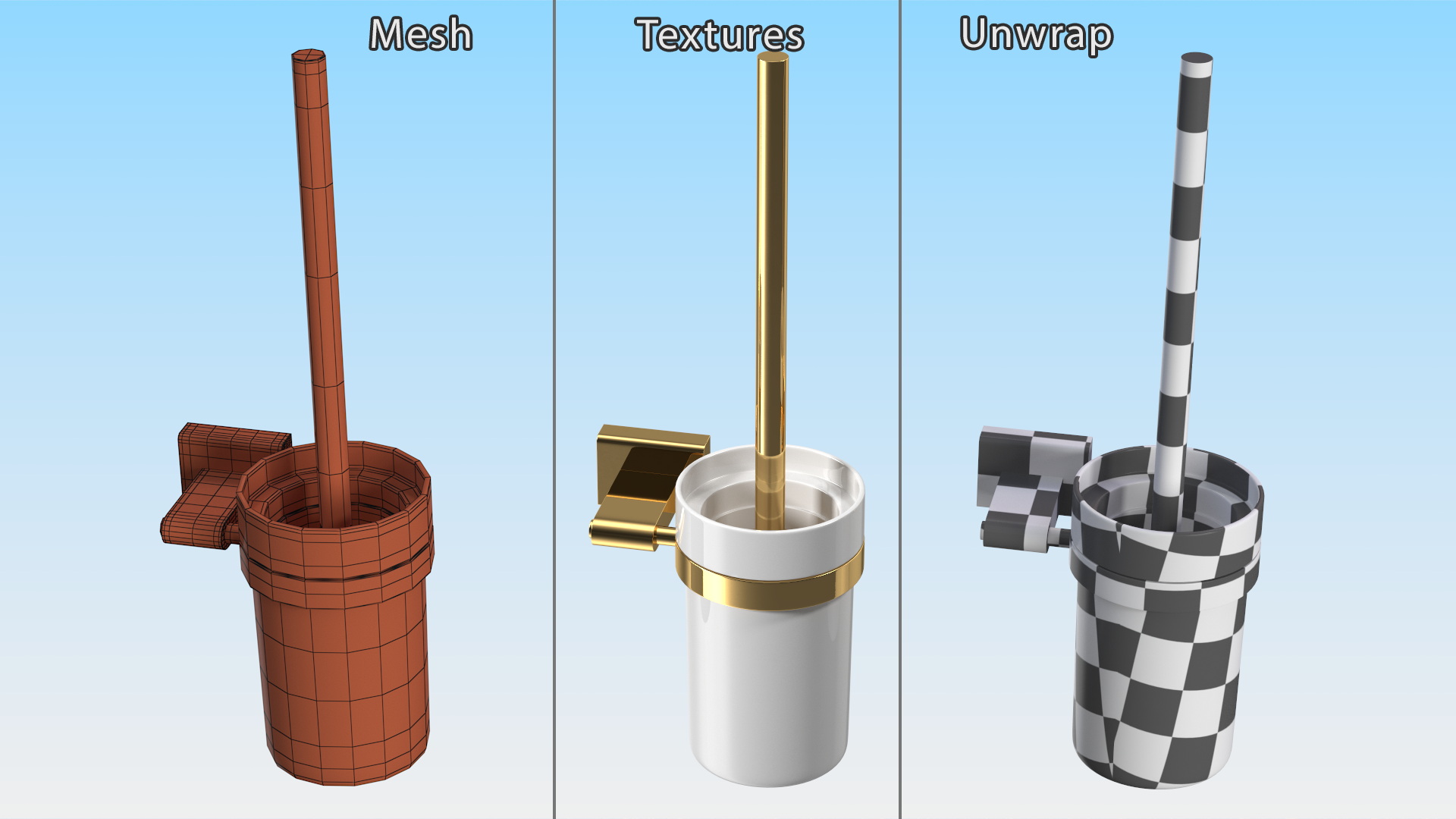 Wall Toilet Brush Holder 3D model
