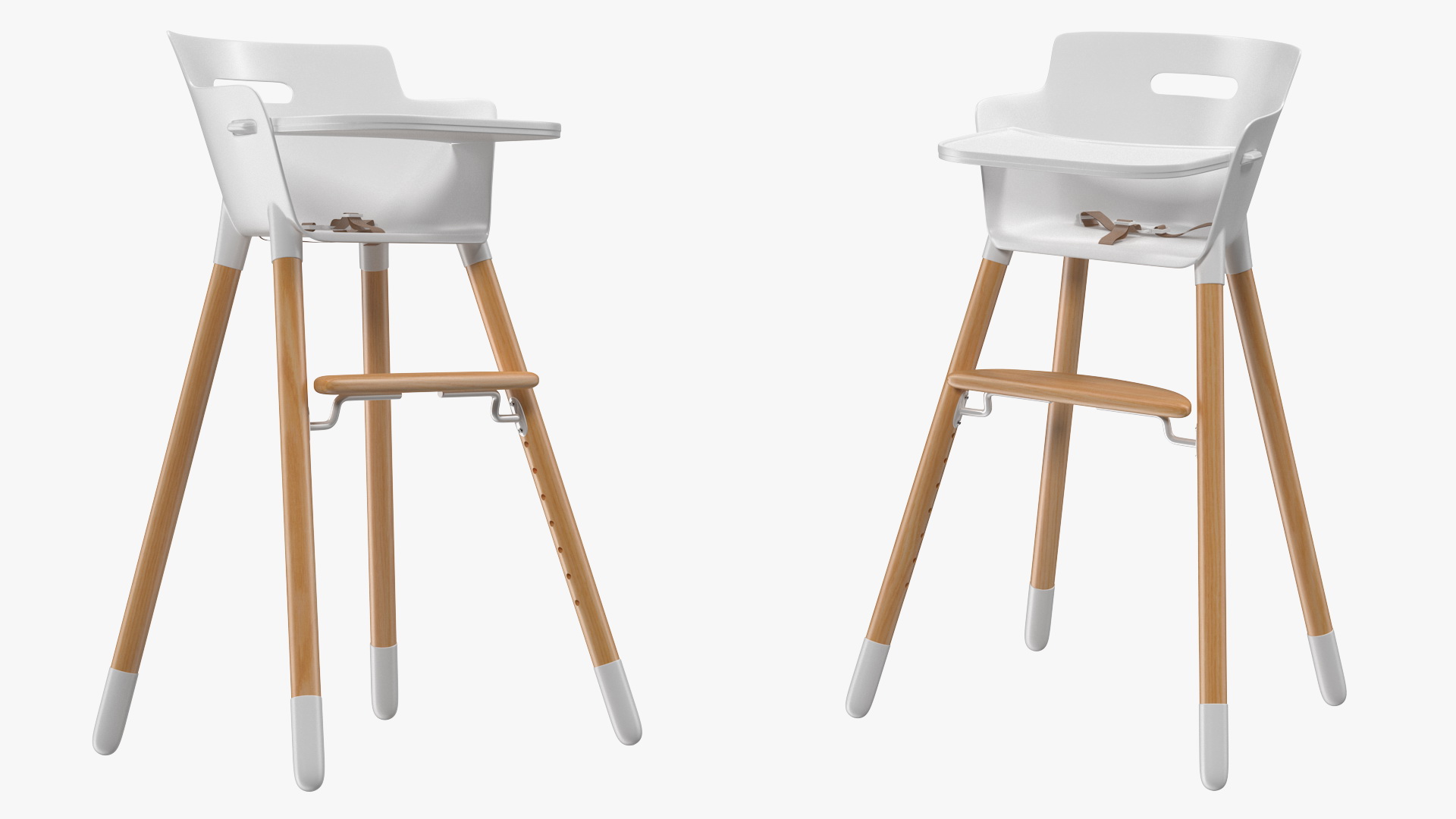3D Wooden Adjustable Baby High Chair model