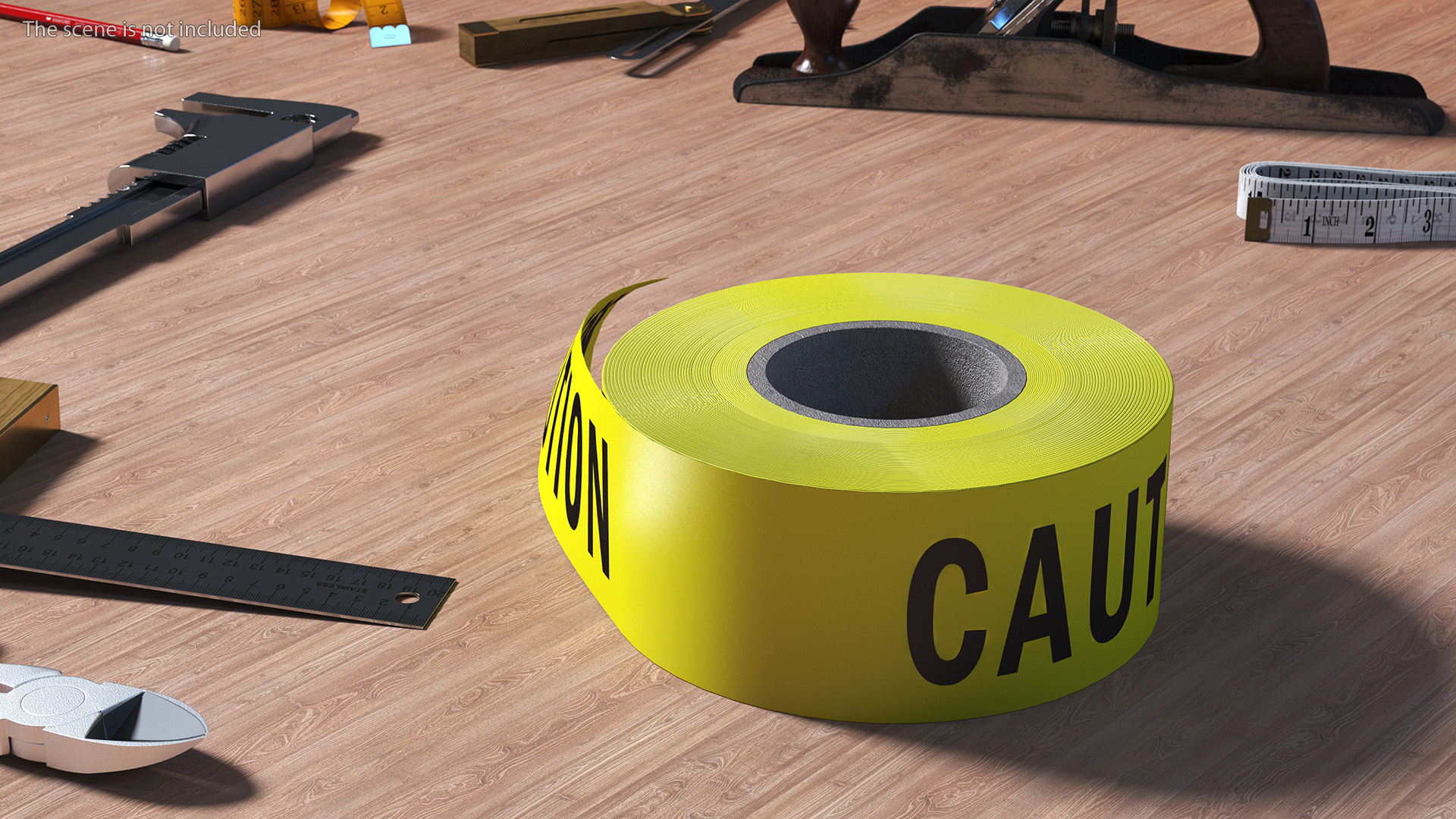 Yellow Caution Tape Roll 3D model