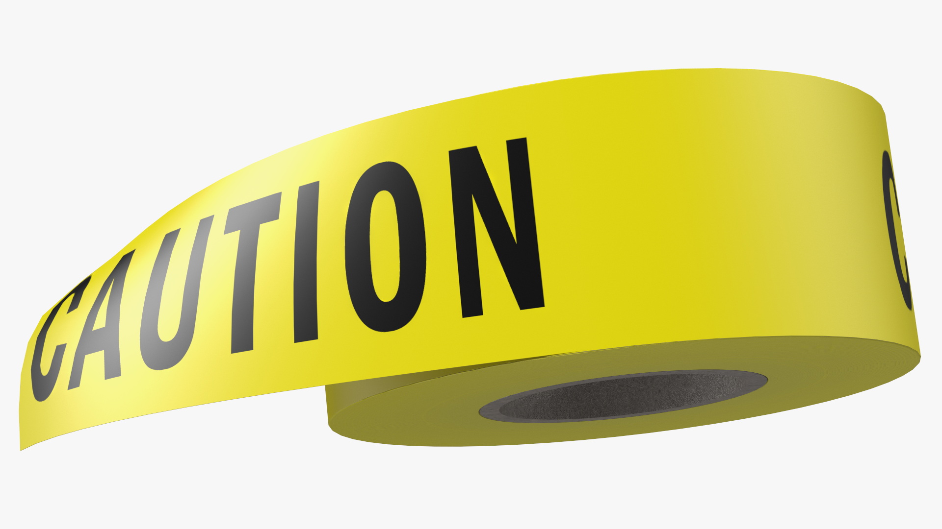 Yellow Caution Tape Roll 3D model