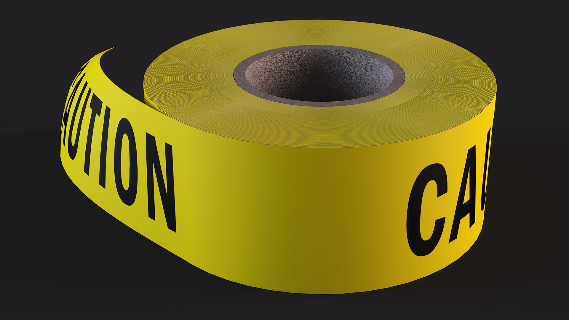 Yellow Caution Tape Roll 3D model