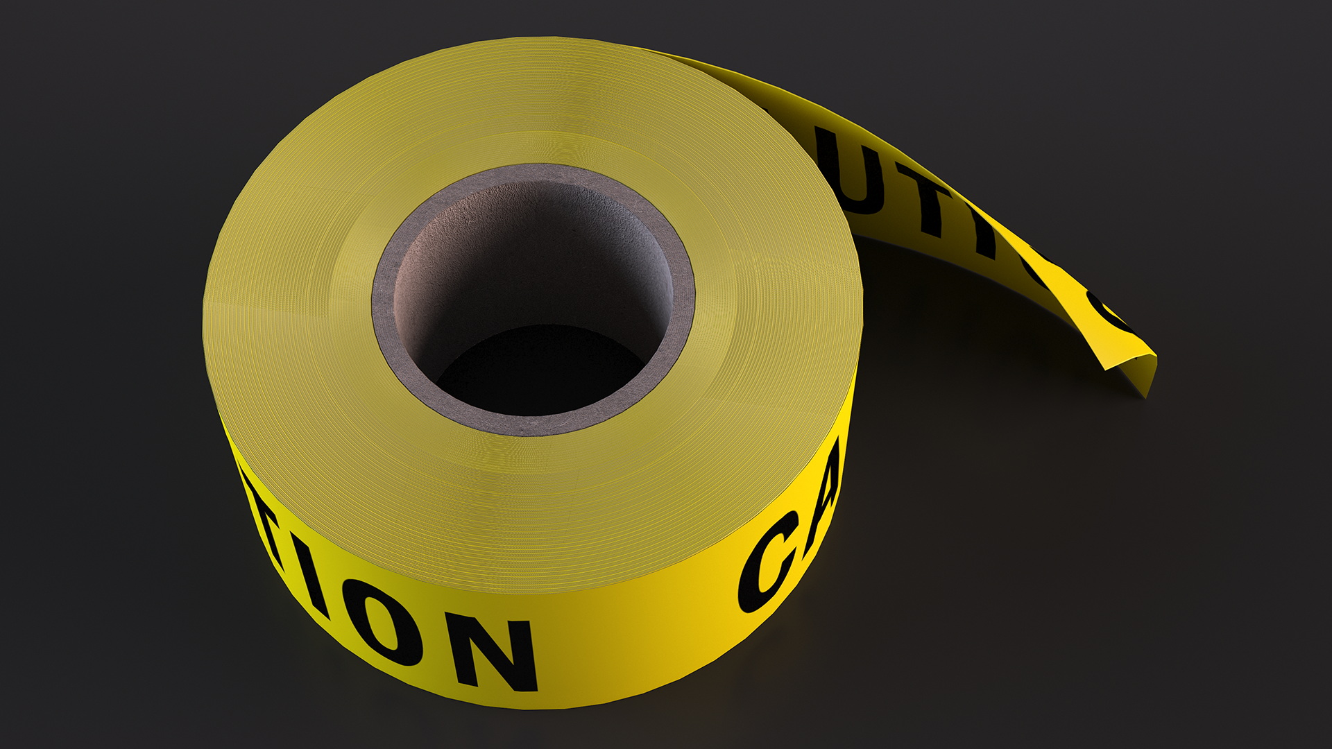 Yellow Caution Tape Roll 3D model